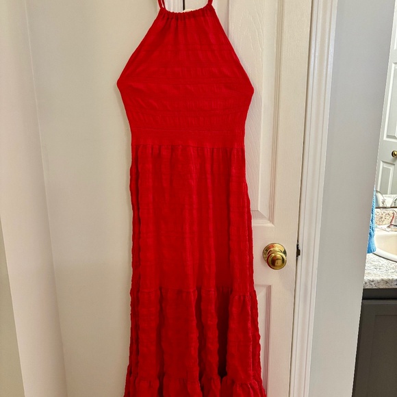 Women’s Red Maxi Dress - Picture 1 of 2